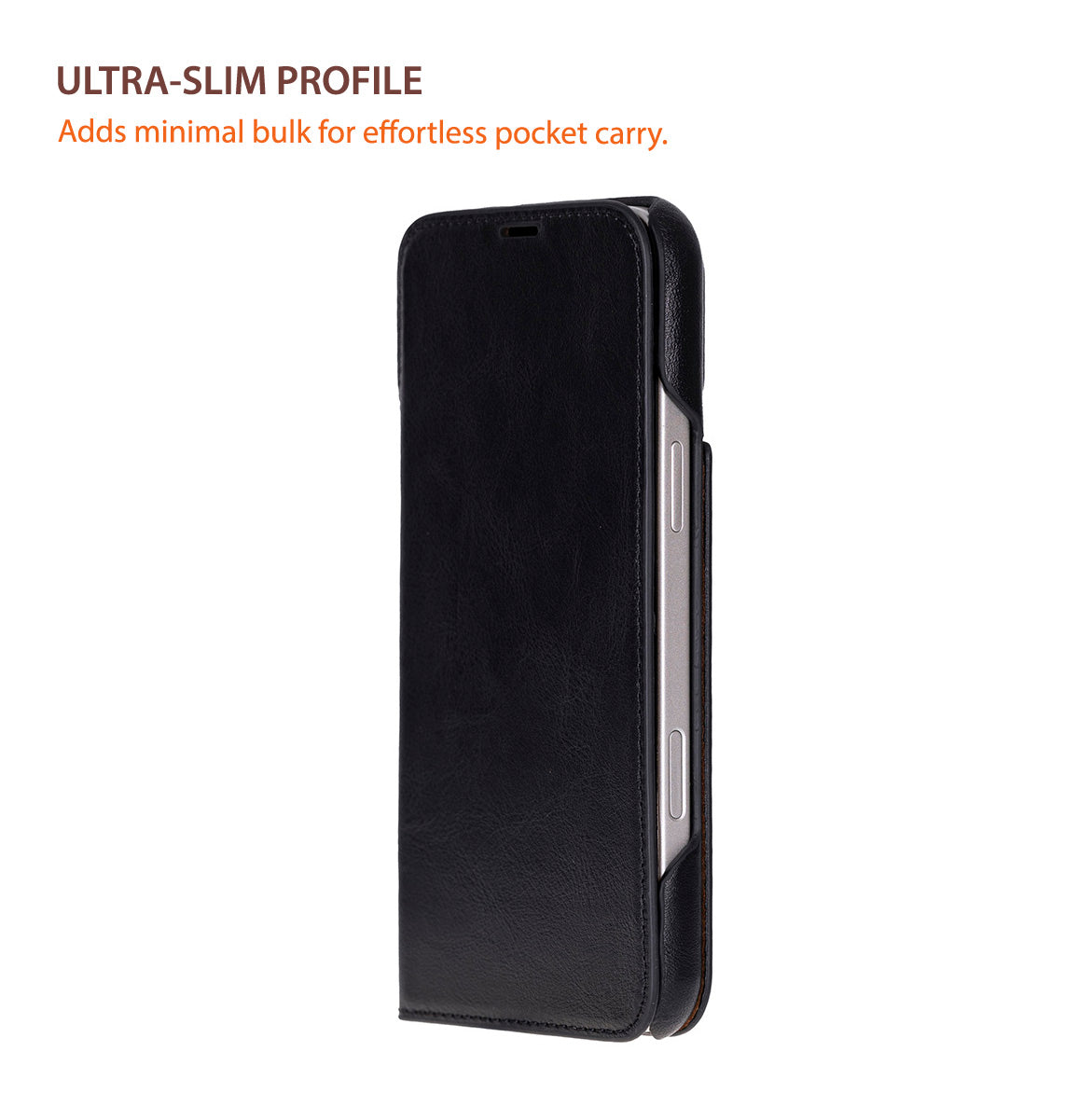 Decatur iPhone 18 full-grain leather folio case - Black - view 17