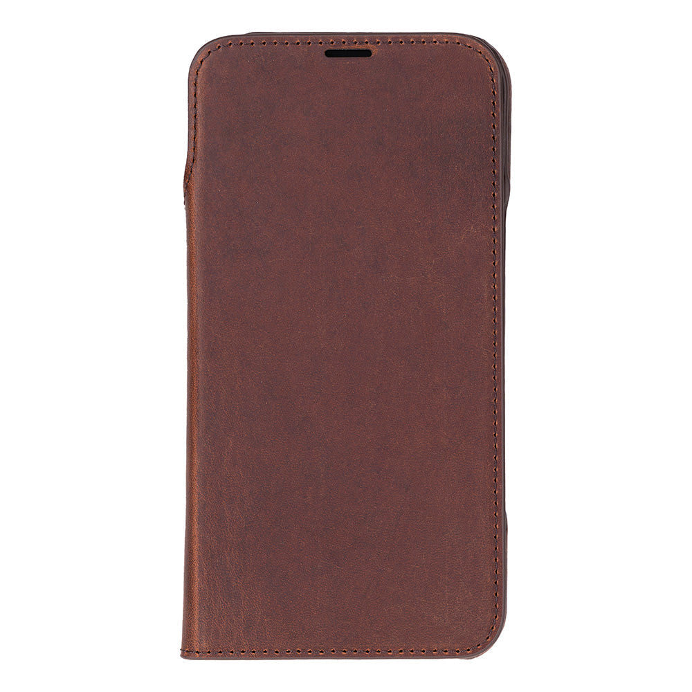Decatur iPhone 18 full-grain leather folio case - Antic Brown - view 10