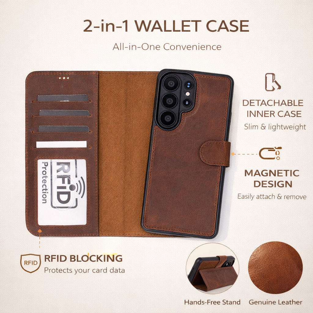 s26 ultra wallet case #color_antik-kahve