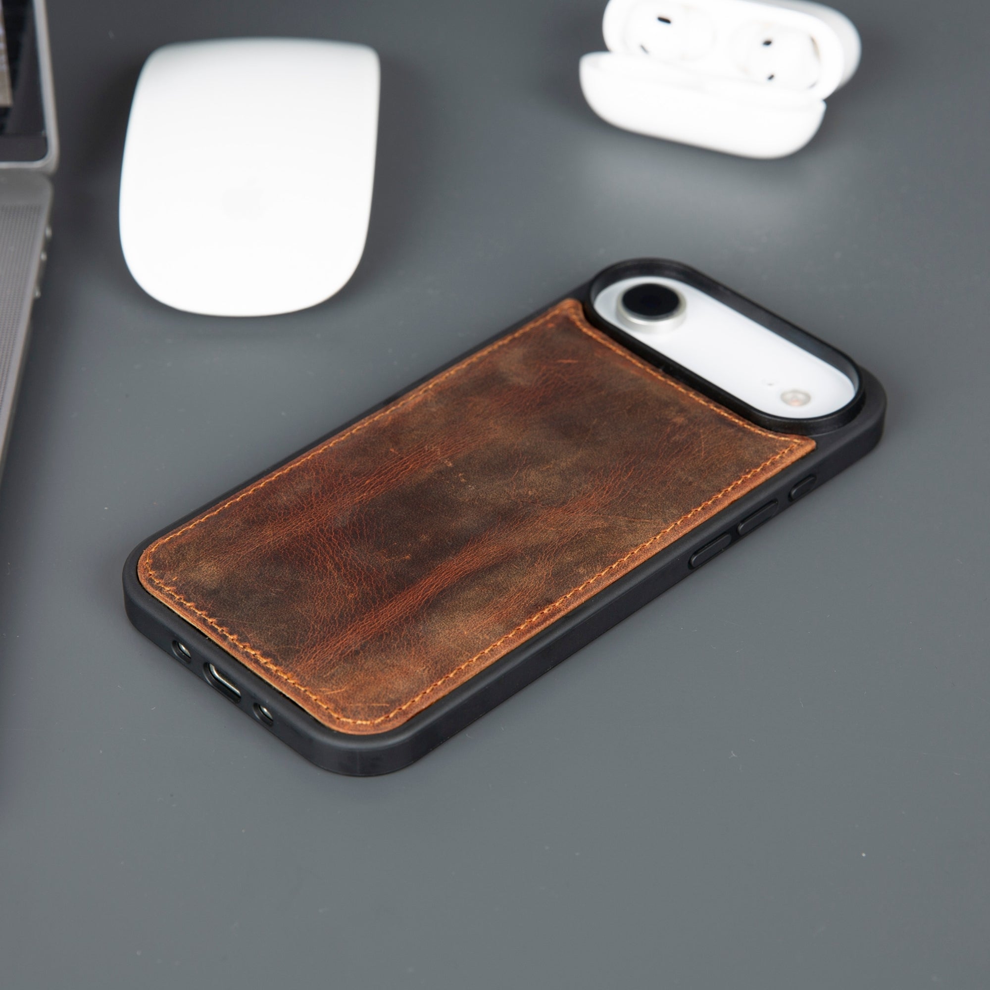 Casper iPhone 17 Air Hakiki Deri Cüzdan Kılıfı