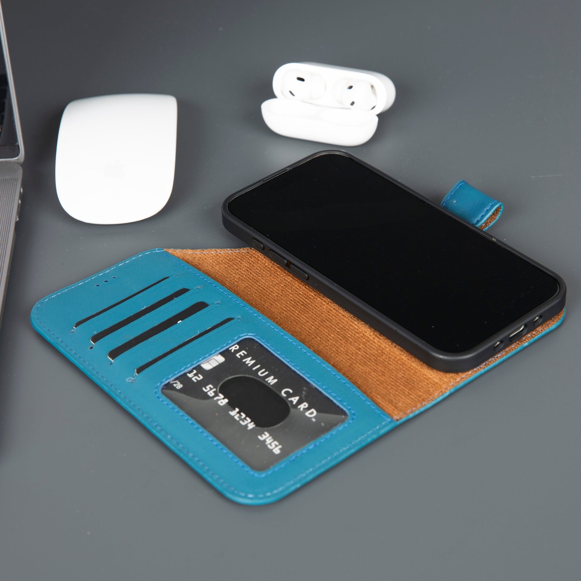 Casper iPhone 17 Air Hakiki Deri Cüzdan Kılıfı
