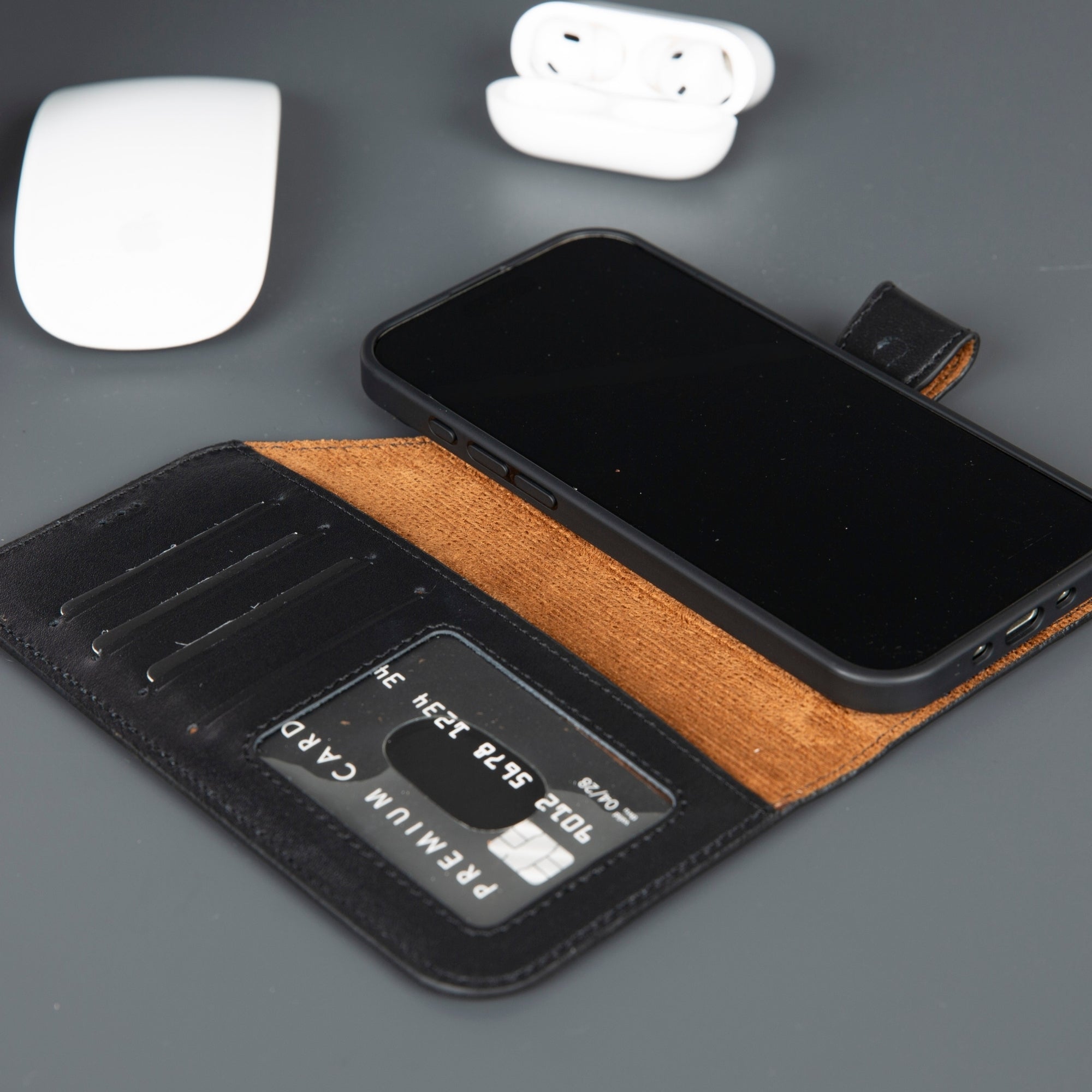 Casper iPhone 17 Air Hakiki Deri Cüzdan Kılıfı