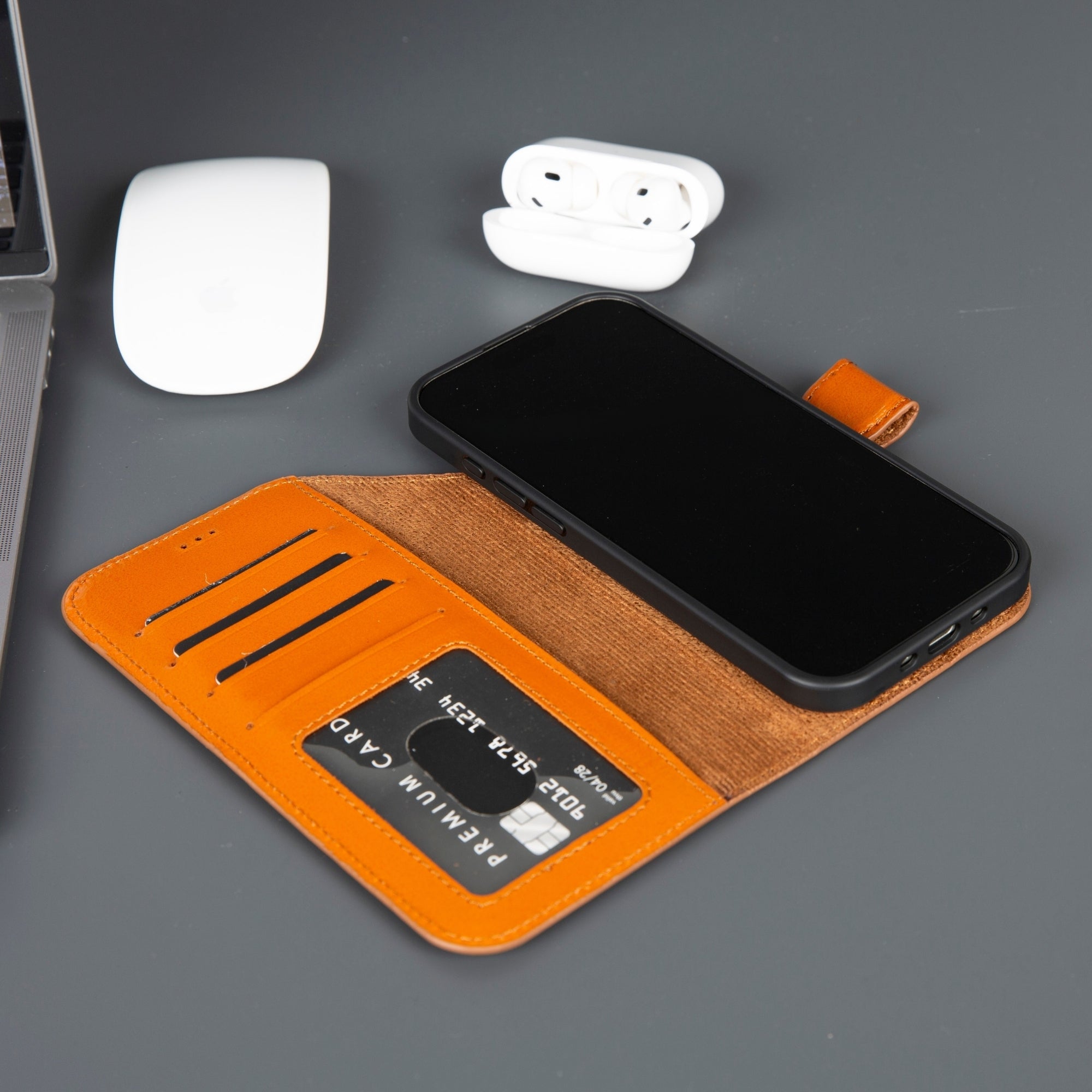 Casper iPhone 17 Air Hakiki Deri Cüzdan Kılıfı