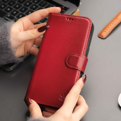 Casper iPhone 18 Pro Max full-grain leather wallet case - Red - view 58 