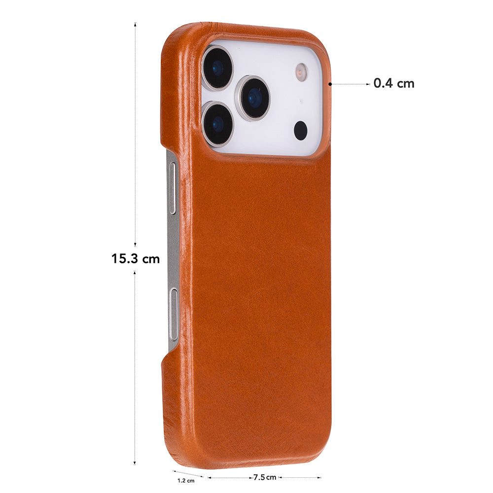 Bisbee iPhone 18 Pro full-grain leather case - Tan - view 3 #color_taba