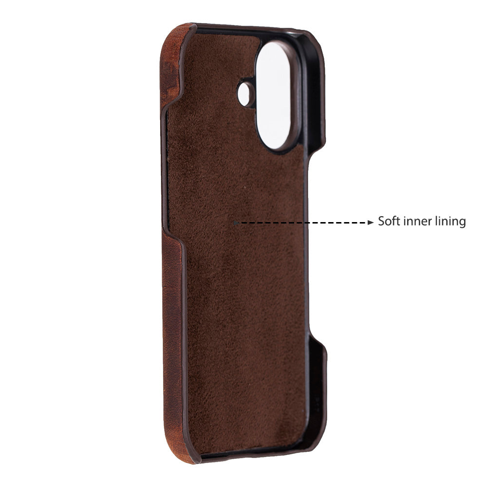 Bisbee iPhone 18 full-grain leather case - Antic Brown - view 4 #color_antik-kahve