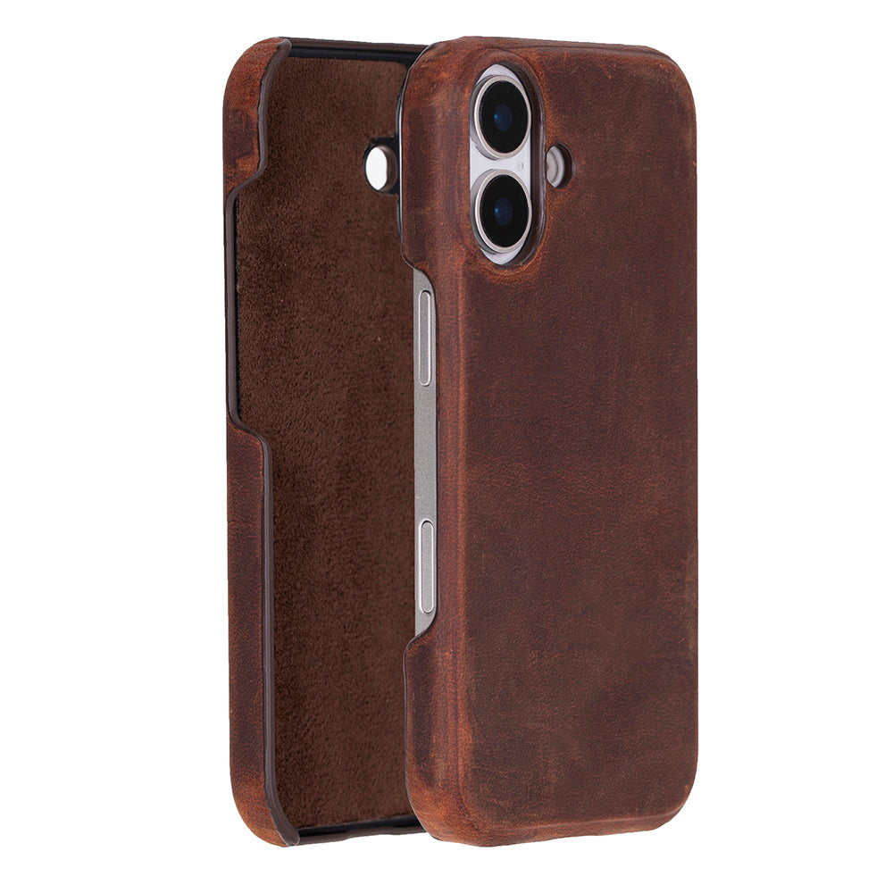 Bisbee iPhone 18 full-grain leather case - Antic Brown - view 1 #color_antik-kahve