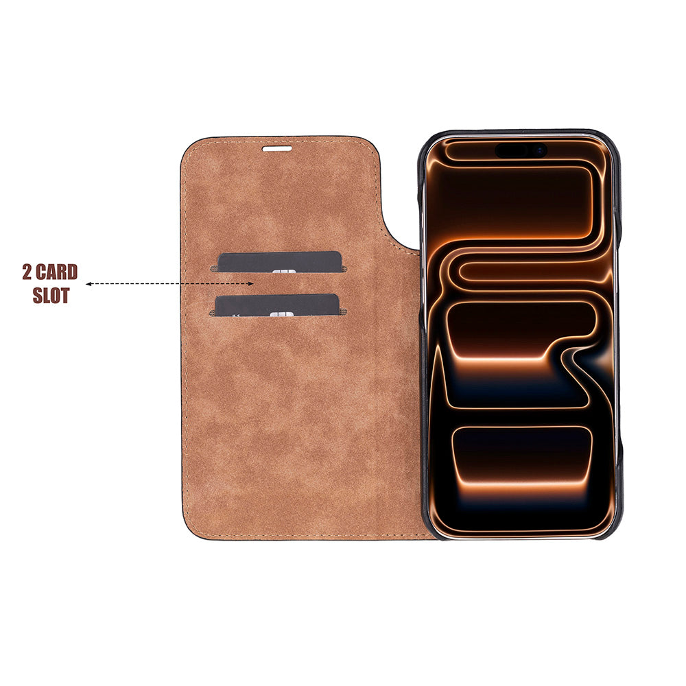 Decatur iPhone 18 full-grain leather folio case - Black - view 18 