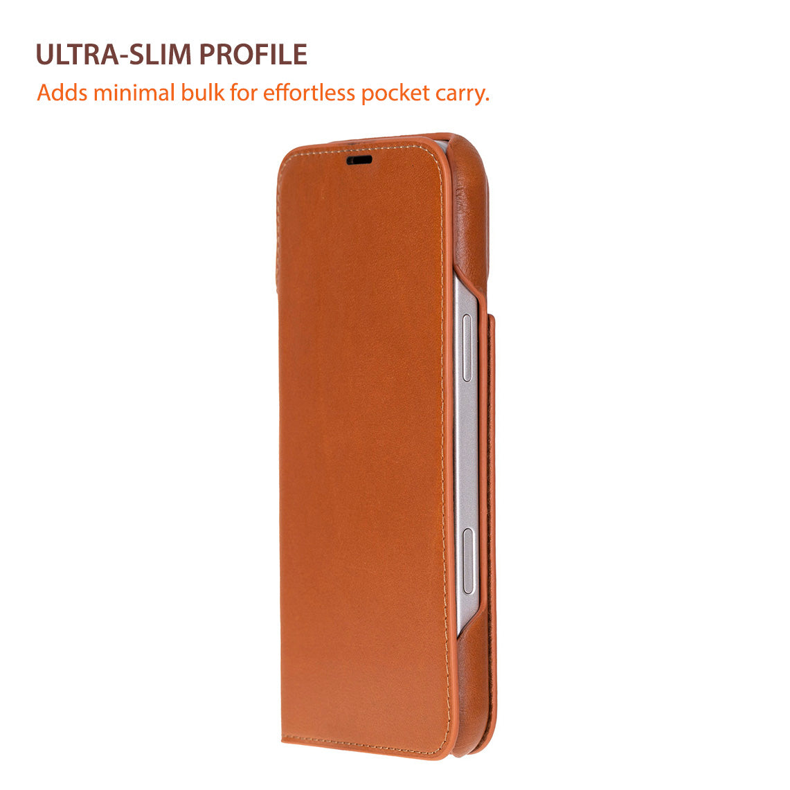 Decatur iPhone 18 full-grain leather folio case - Tan - view 28 