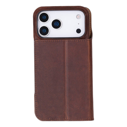 Decatur iPhone 18 full-grain leather folio case - Antic Brown - view 11 