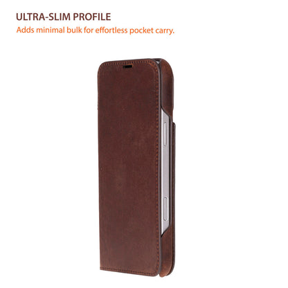 Decatur iPhone 18 Pro Max full-grain leather folio case - Antic Brown - view 17 