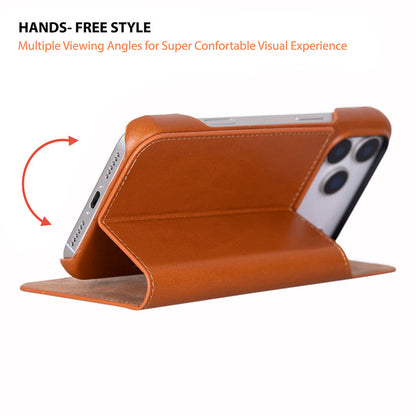 Decatur iPhone 18 full-grain leather folio case - Tan - view 30 