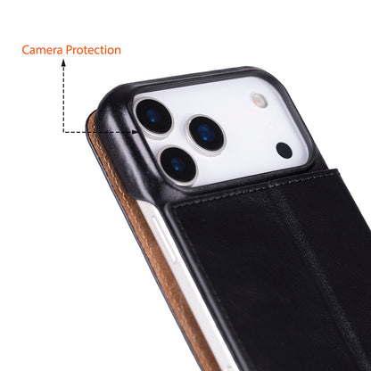 Decatur iPhone 18 full-grain leather folio case - Black - view 20 