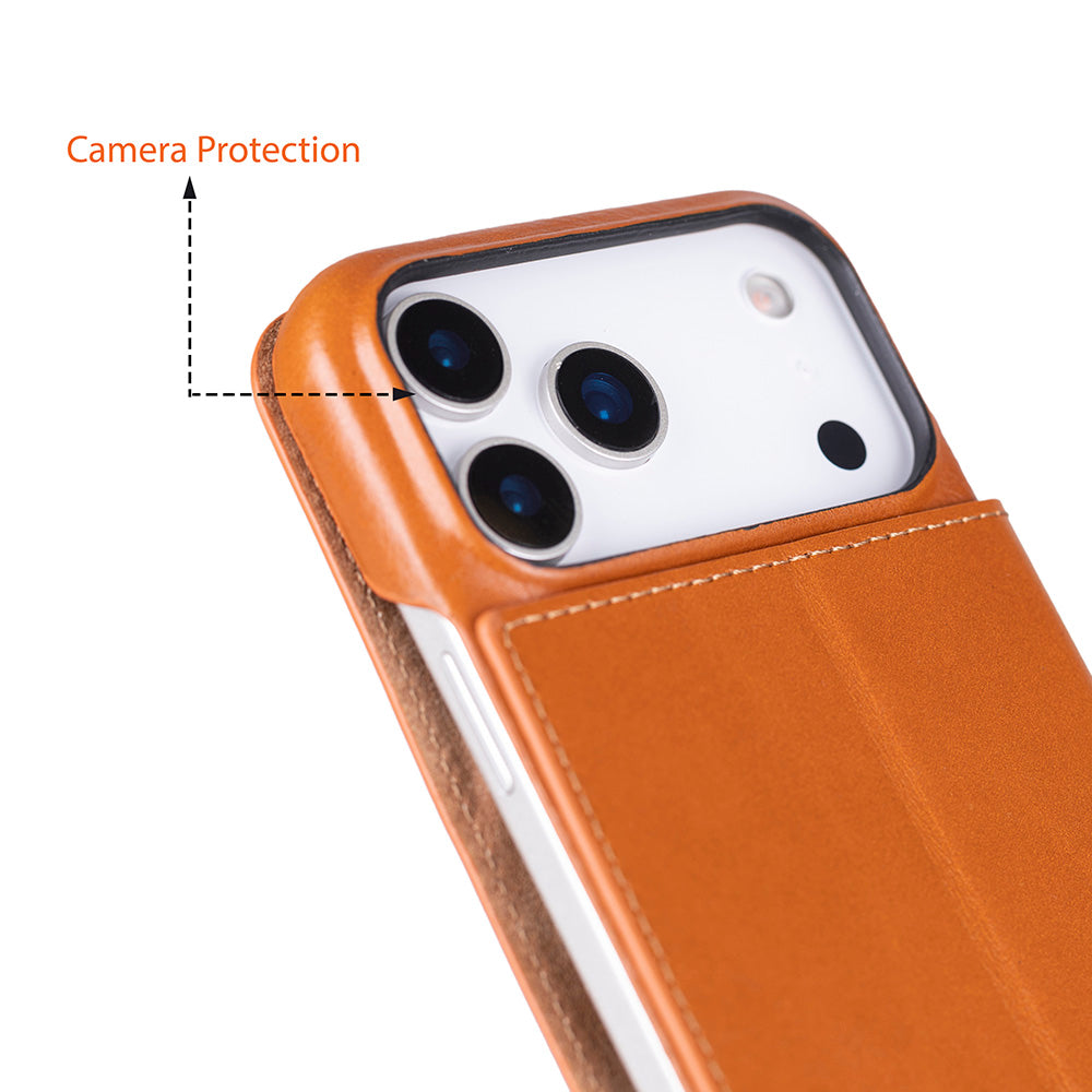 Decatur iPhone 18 full-grain leather folio case - Tan - view 31 