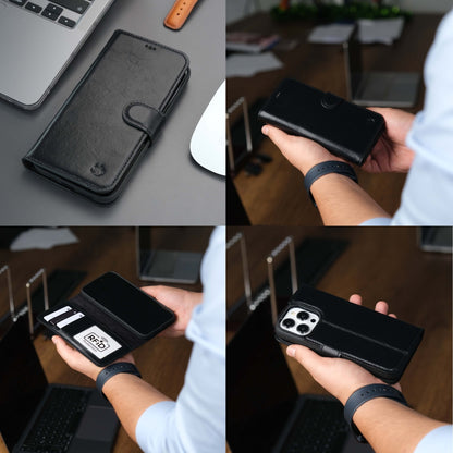 Casper iPhone 18 Pro Max full-grain leather wallet case - Black - view 38 