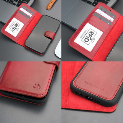 Casper iPhone 18 Pro Max full-grain leather wallet case - Red - view 59 
