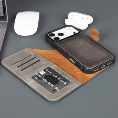 Casper iPhone 18 Pro full-grain leather wallet case - Grey - view 32 