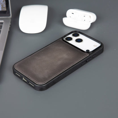Casper iPhone 18 Pro full-grain leather wallet case - Grey - view 37 