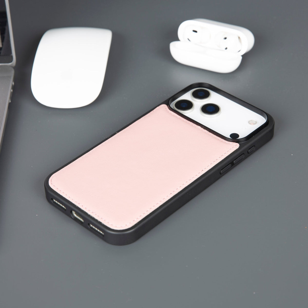Casper iPhone 18 Pro full-grain leather wallet case - Pink - view 49 
