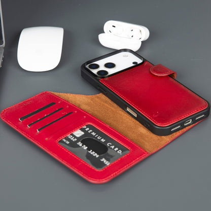 Casper iPhone 18 Pro full-grain leather wallet case - Red - view 38 