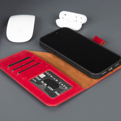 Casper iPhone 18 Pro full-grain leather wallet case - Red - view 42 